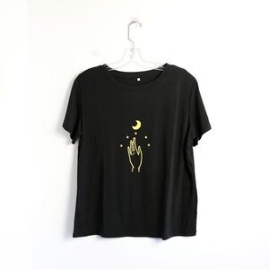 Brand new Moon Hand black t-shirt celestial witchcore astrology L Shein NWOT